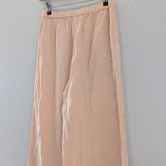 Roxy What A Vibe Wide Leg Elastic Waist Pants Cotton Gauze Beachy Cruise Resort - Picture 9 of 12